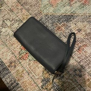 Charcoal gray wristlet from target.